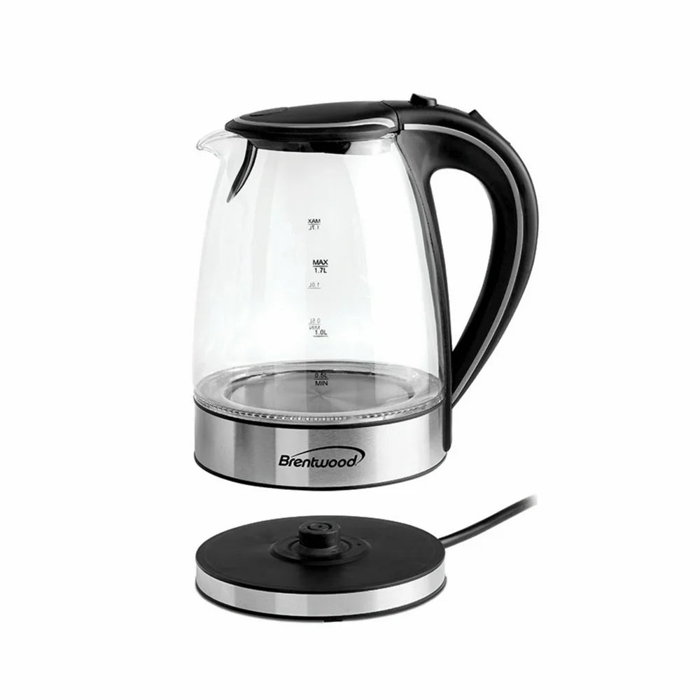 KT-1900BK 1.7L Cordless Glass Electric Kettle, Black