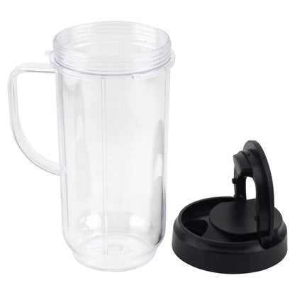 3 Pack 22 Oz Tall Cup with Flip Top To-Go Lids Replacement Part Compatible with Magic Bullet 250W MB1001 Blenders