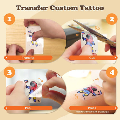 Phomemo TK32 Temporary Tattoo Maker Kit - Easy DIY Custom Tattoo Stickers in a Minute | Complete Set with 8 Markers & 50 Papers | Perfect Party Gift for Kids & Adults to Create Fun