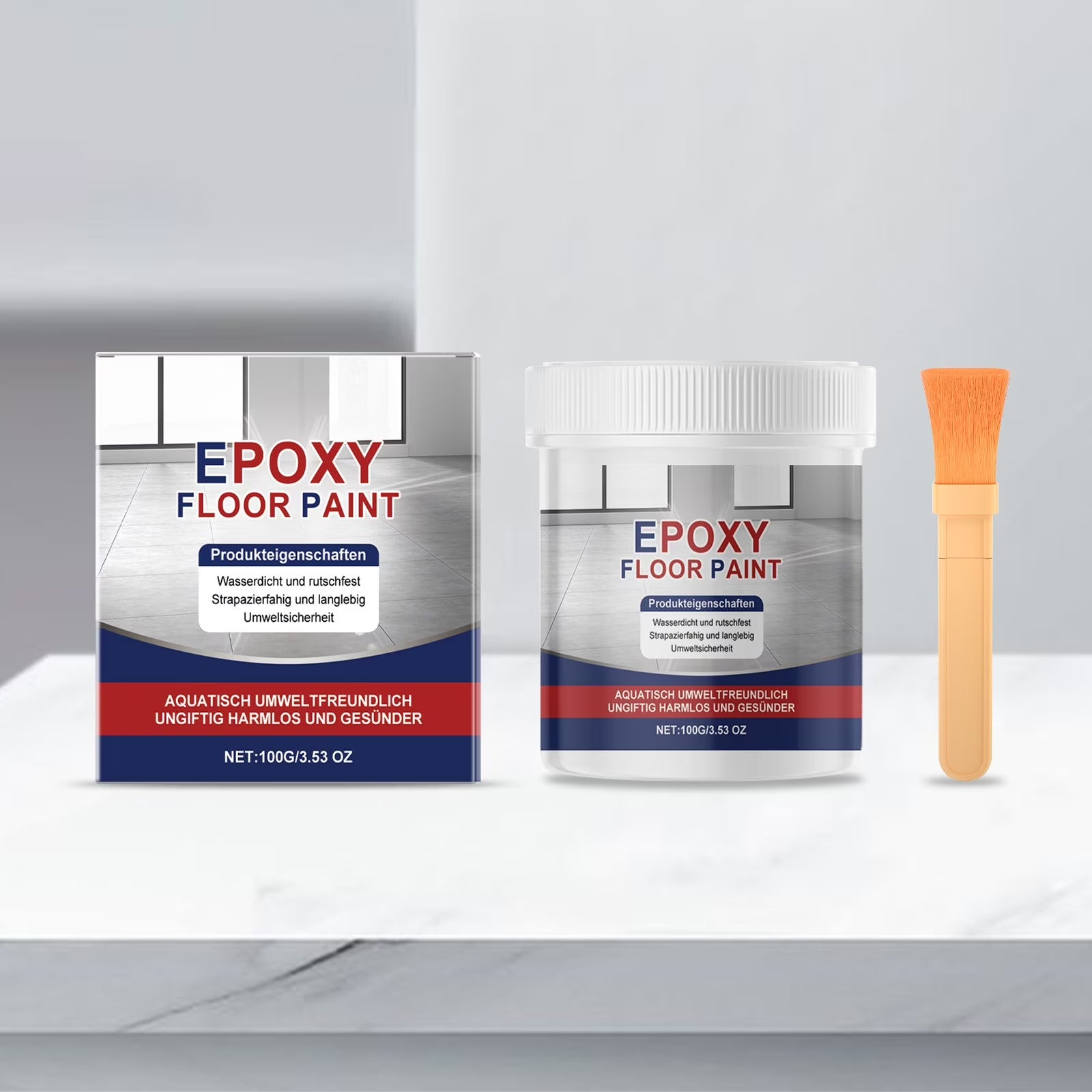 High-Gloss Marble Effect Epoxy Floor Coating,Epoxy Floor Paint for Garage,Self-Leveling Concrete Floor Paint, Quick-Dry Non-Slip Wear-Resistant Basement Waterproof Water-Based Paint
