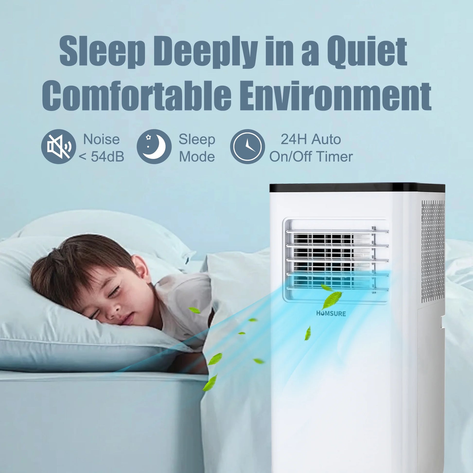 Portable Air Conditioners 10000 BTU Room Air Conditioning, Portable AC Unit with Remote Control, Cooling, Dehumidifier and Fan, Automatic, Sleep 5 Mode Floor AC