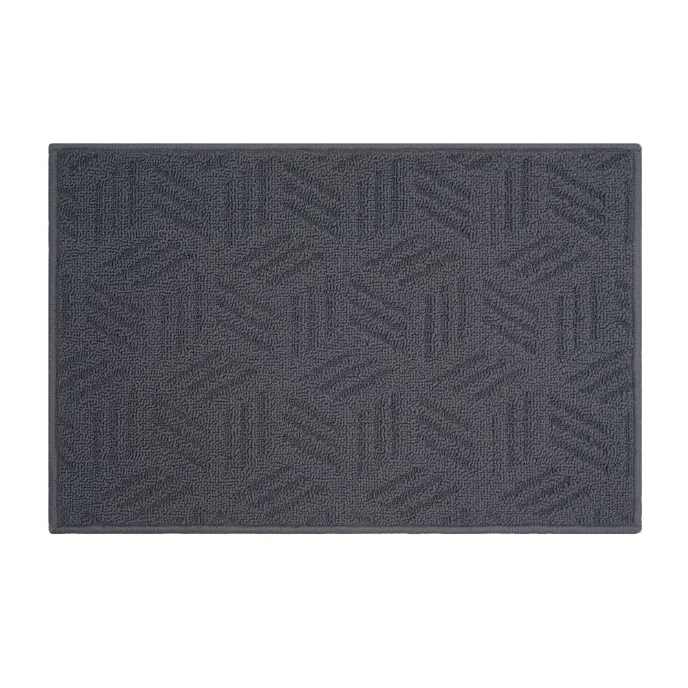 Solid High Low Loop Kitchen Mat 18In X 27In Gray Flannel