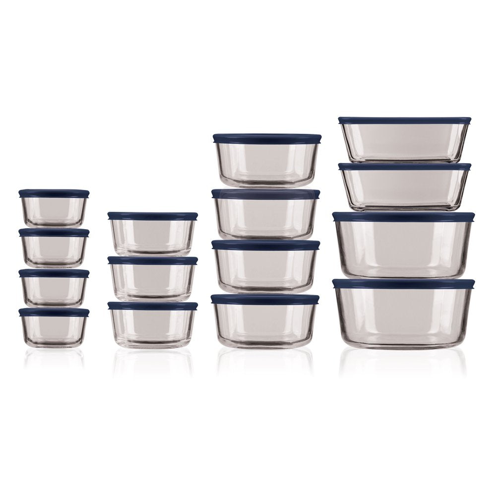 Glass Food Storage Containers with Lids, 30 Piece Set