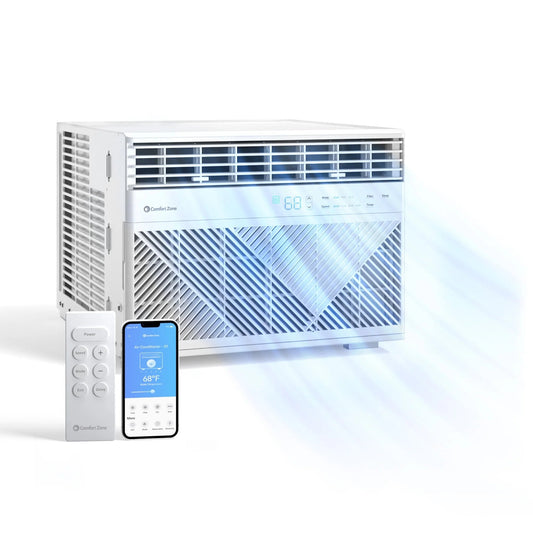 10,000 BTU Window Mounted Air Conditioner with Remote Control, Wi-Fi