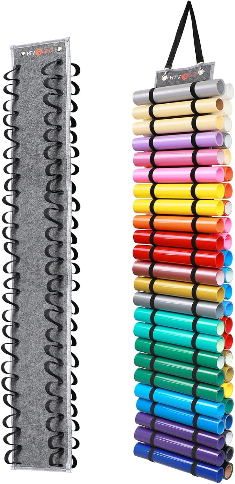 Vinyl Storage Organizer - Holds up to 48 Rolls, Grey Craft Vinyl Organizer with Wall Mount/Hanging over the Door