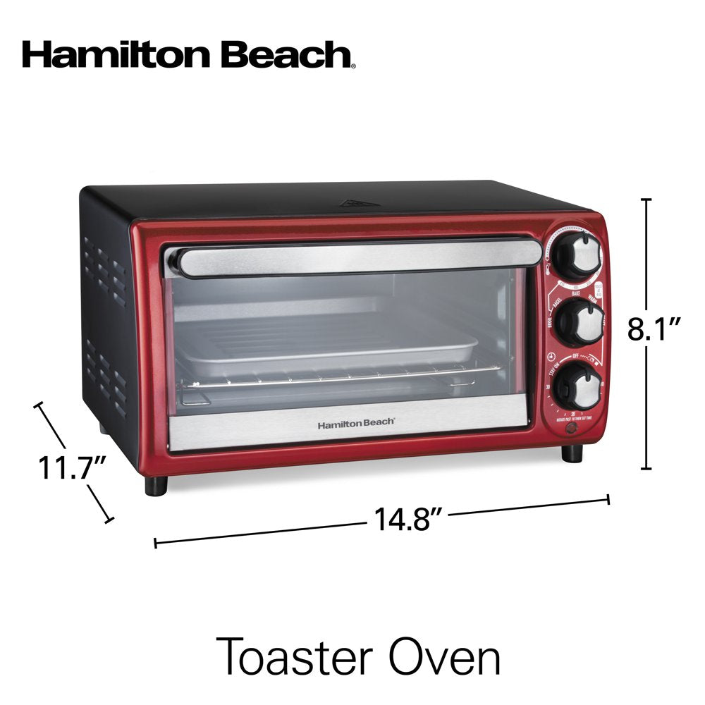 Toaster Oven, Red with Gray Accents, 31146