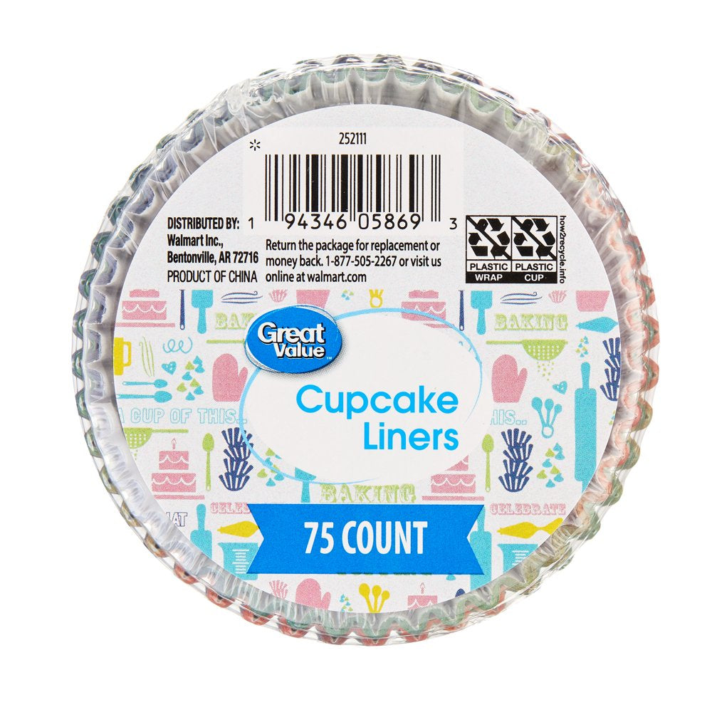 Watercolor Rainbow Cupcake Liners, 75 Count