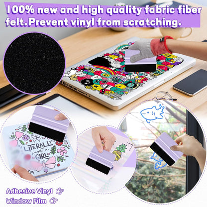 Brayer Roller Set, 4 PCS – Printmaking Brayer with Pin Pen, Tweezers & Felt Squeegee for Vinyl, Iron-On, Scrapbooking, Stamping, and Card Making