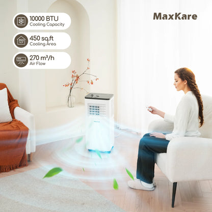 10000 BTU Portable Air Conditioner for Room up to 450 Sq.Ft, 3-In-1 AC Unit with Remote Control - White