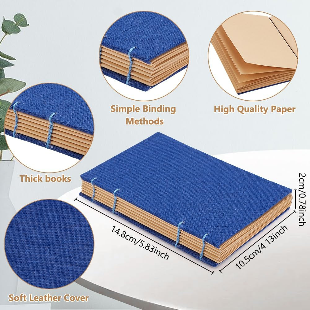 WEBEEDY DIY Coptic Stitch Bookbinding Kit Bookbinding Supplies Set for DIY Bookbinding Crafts and Sewing,61 Pcs Hardcover Journal Craft Kit for Beginners Birthday Gifts,4X6"/10X15Cm(A6)