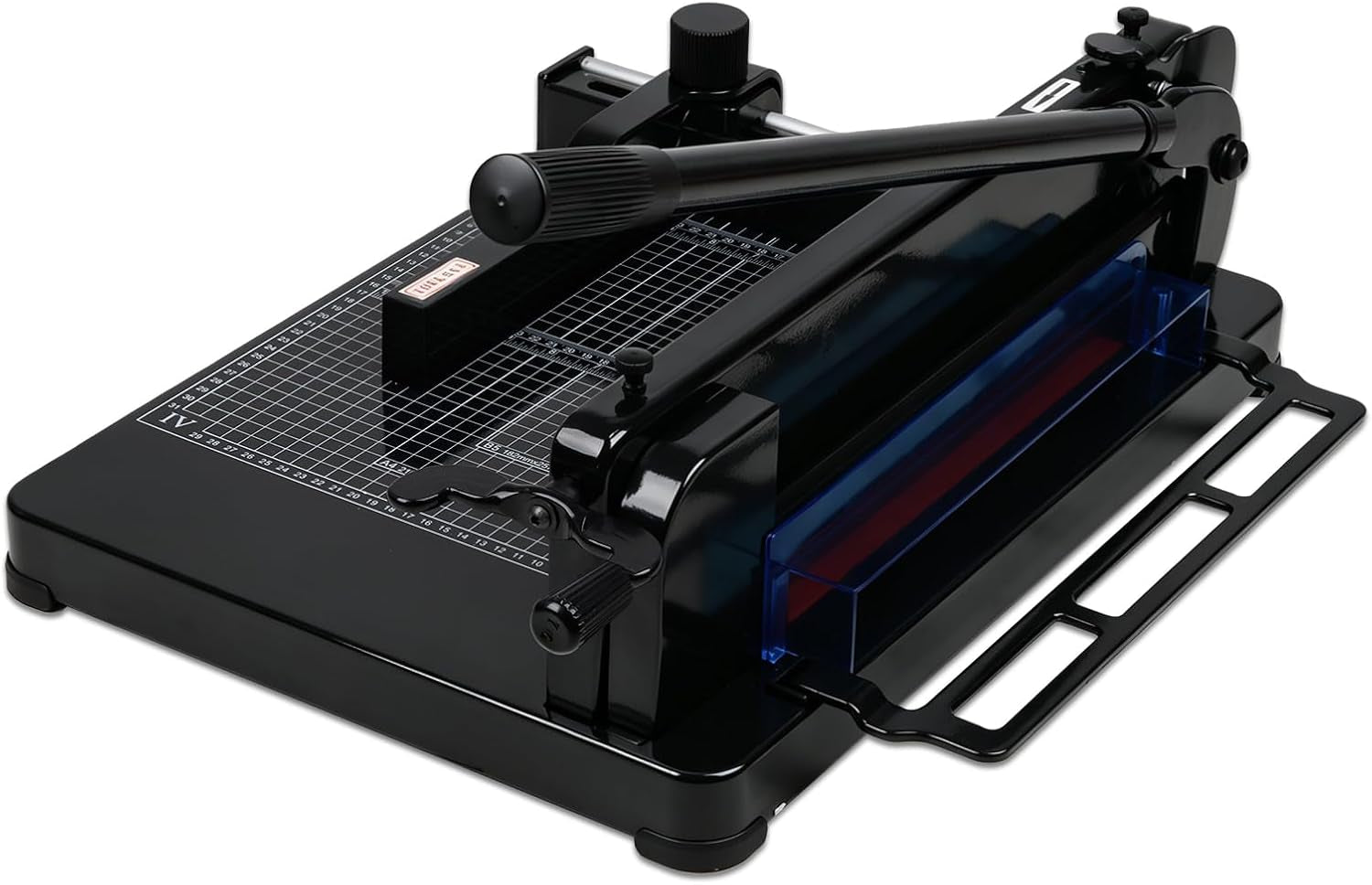 Vagbstu Guillotine Paper Cutter Heavy Duty 400 Sheet Capacity,Solid Steel with HSS Blade,Industrial Commercial Trimmer for Office,School,Print Shop,Safety Lock & Clear Grids (A4-12'' Paper Cutter)