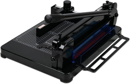 Vagbstu Guillotine Paper Cutter Heavy Duty 400 Sheet Capacity,Solid Steel with HSS Blade,Industrial Commercial Trimmer for Office,School,Print Shop,Safety Lock & Clear Grids (A4-12'' Paper Cutter)