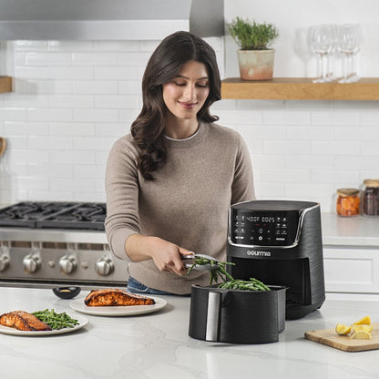 4-Quart Digital Air Fryer with 12 One-Touch Presets, New, GAF414, 12 in High