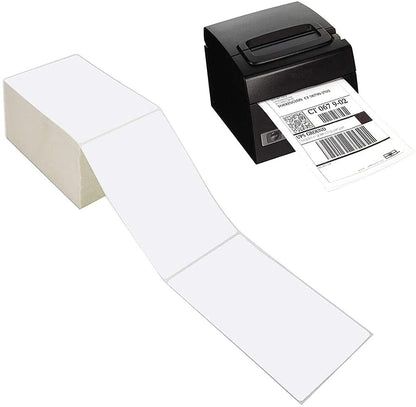 Fanfold 4 X 6 Direct Thermal Labels White Perforated Shipping Label, 500 Labels per Stack,1 Stack