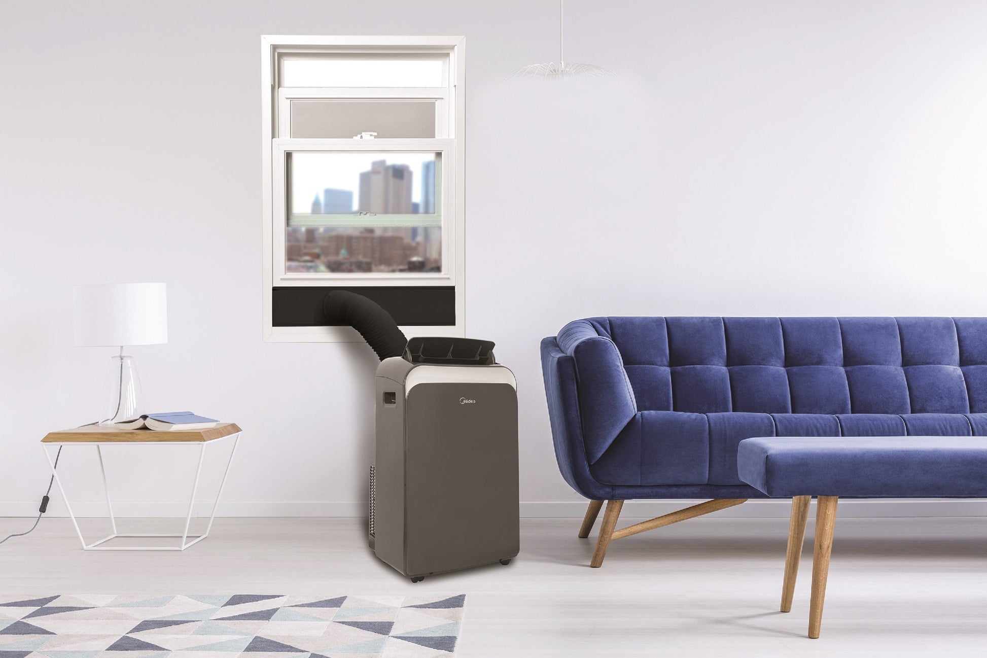 8,000 BTU Portable Air Conditioner, 3-In-1 Dehumidifier, Fan, Cool, Comfortsense Remote, Wi-Fi and Alexa, Gray