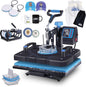 HORGELU Upgraded 5 in 1 Heat Press Machine 12 X 15 Inch Heat Transfer Machine 360-Degree Swing Away Multifunction Digital Sublimation Combo Heat Press for T Shirt Mug Hat Plate Cap for Commercial Home