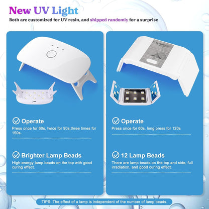 LET'S RESIN UV Resin with Light,Upgraded 200G Crystal Clear&Low Odor,Uv Light,Silicone Mat,Ultraviolet Epoxy Resin Hard, Starter Kit for Jewelry,Craft Decor, Keychain Making