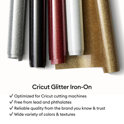 Cricut Glitter Iron-On, White, 12 X19, Roll