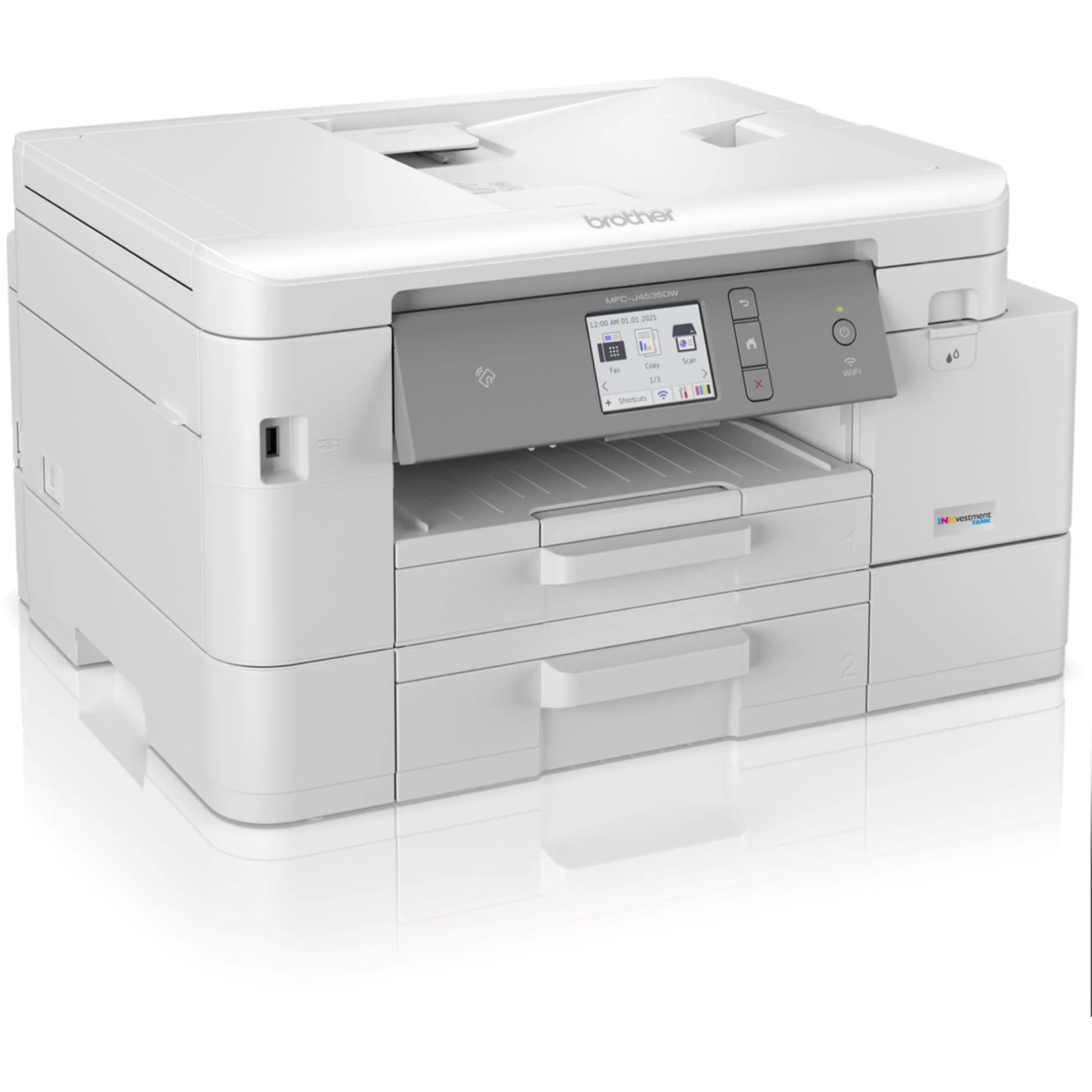 MFC-J4535DW Inkvestment Tank Color Inkjet All-In-One Printer, Wireless, Duplex Printing, up to 1-Year of Ink Included