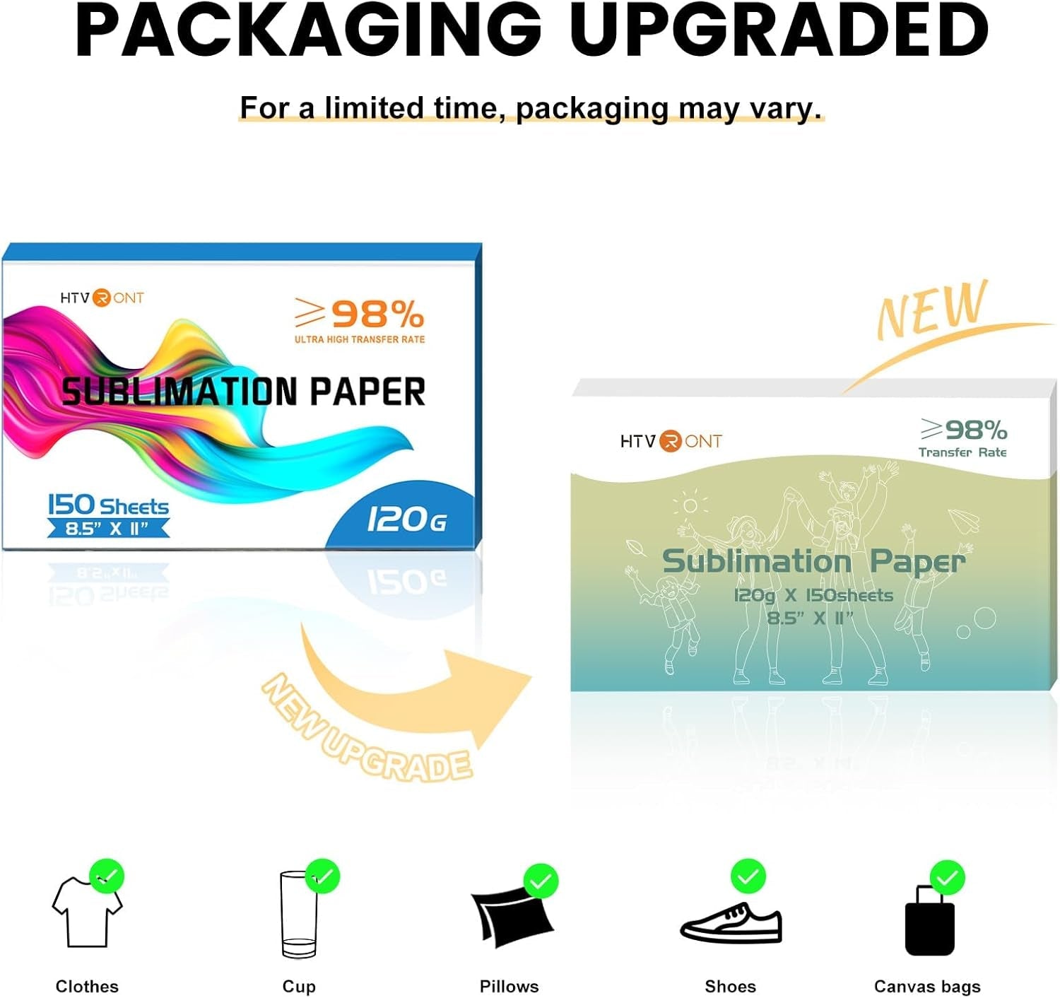 Sublimation Paper 8.5 X 11 Inches - 150 Sheets Sublimation Paper Compatible with Inkjet Printer 120Gsm