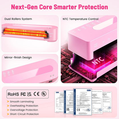 9 Inch Laminator Machine with 20 Laminating Sheets, Hot & Cold with Trimmer | A4 Laminating Machine for Office, School, Business and Home