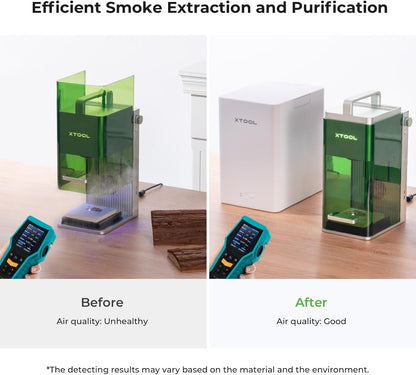 F1 Desktop Smoke Air Purifier, Fume Extractor with 3-Layer Filtration, Hepa Portable for  F1 Laser Engraver Only, Air Purifier for Laser Engraver for Wood and Metal