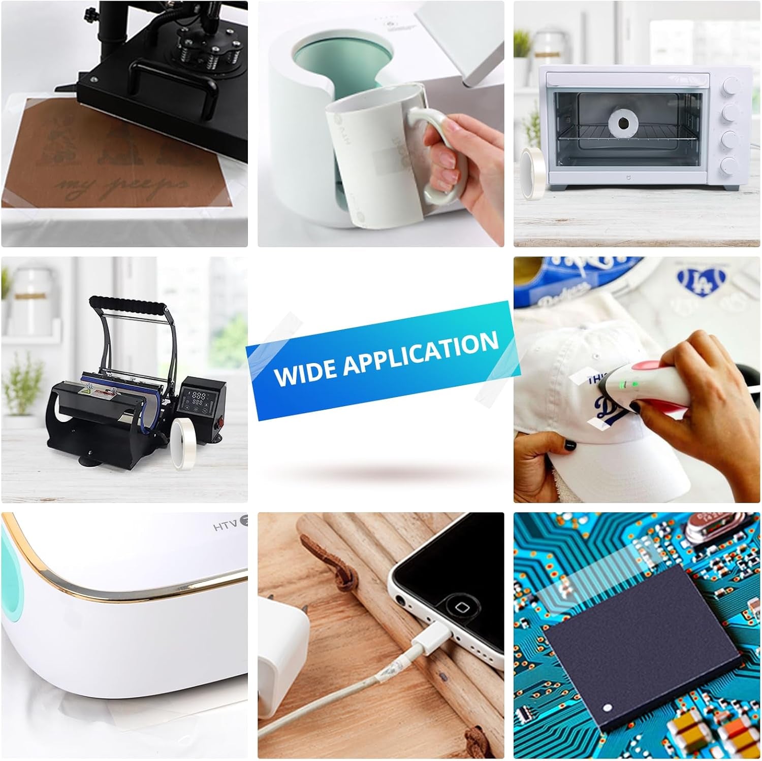 Heat Press Machine, 3Pcs Teflon Sheets, 150Pcs A4 Sublimation Paper, 2Pcs 20Mm Heat Resistant Tape