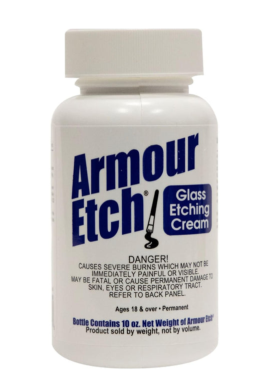 Armour Etch Glass Etching Cream - Create Stunning Designs on Glass Surfaces - Etching Cream for Glass by Armour Products - 10 Oz Net Weight
