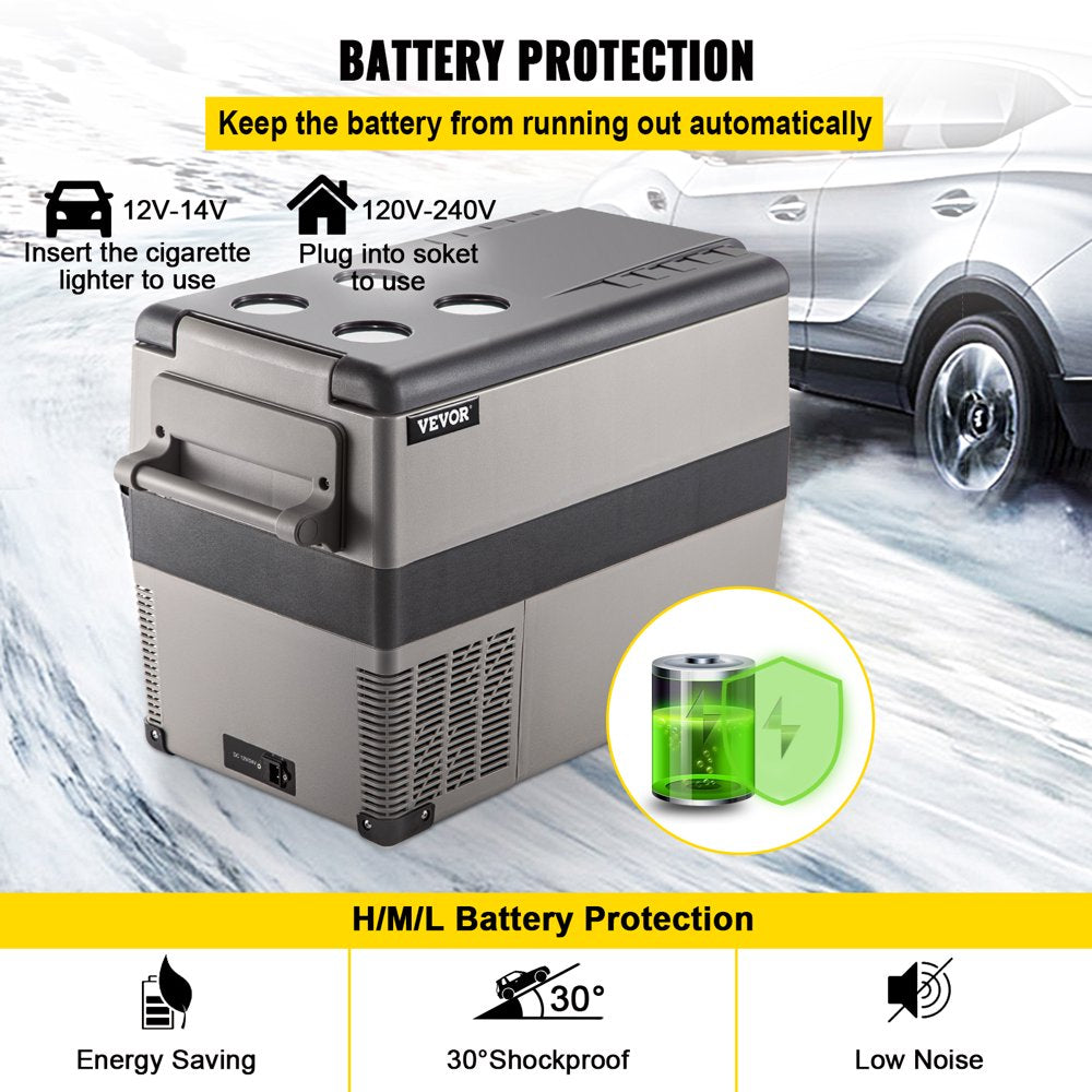 brand 45L Portable Car Refrigerator 48 Quart Compact RV Fridge 12/24V DC & 110-240V AC Vehicle Car Truck Boat Mini Electric Cooler for Driving Travel Fishing Outdoor and Home Use -4°F-50°F