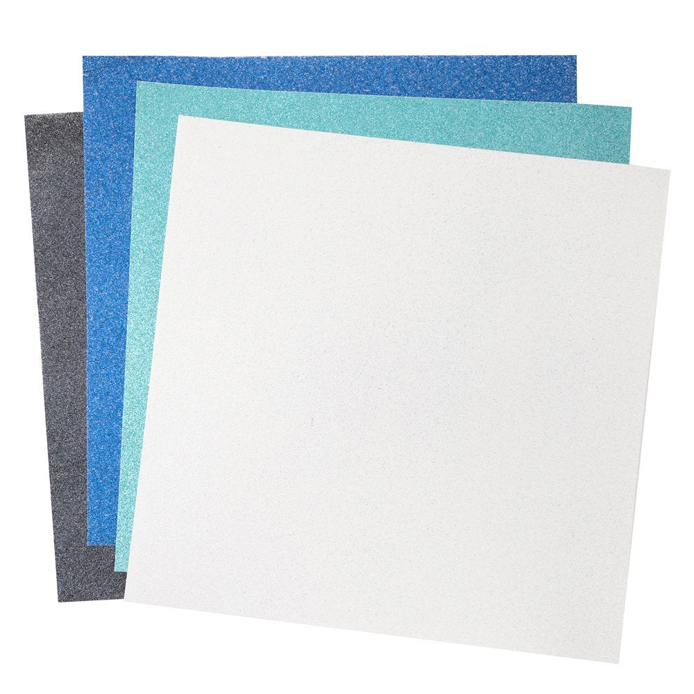 Colorbok Glitter Blue Glacier Paper Pad, 12"X12", 222 Lb./330 Gsm, 10 Sheets