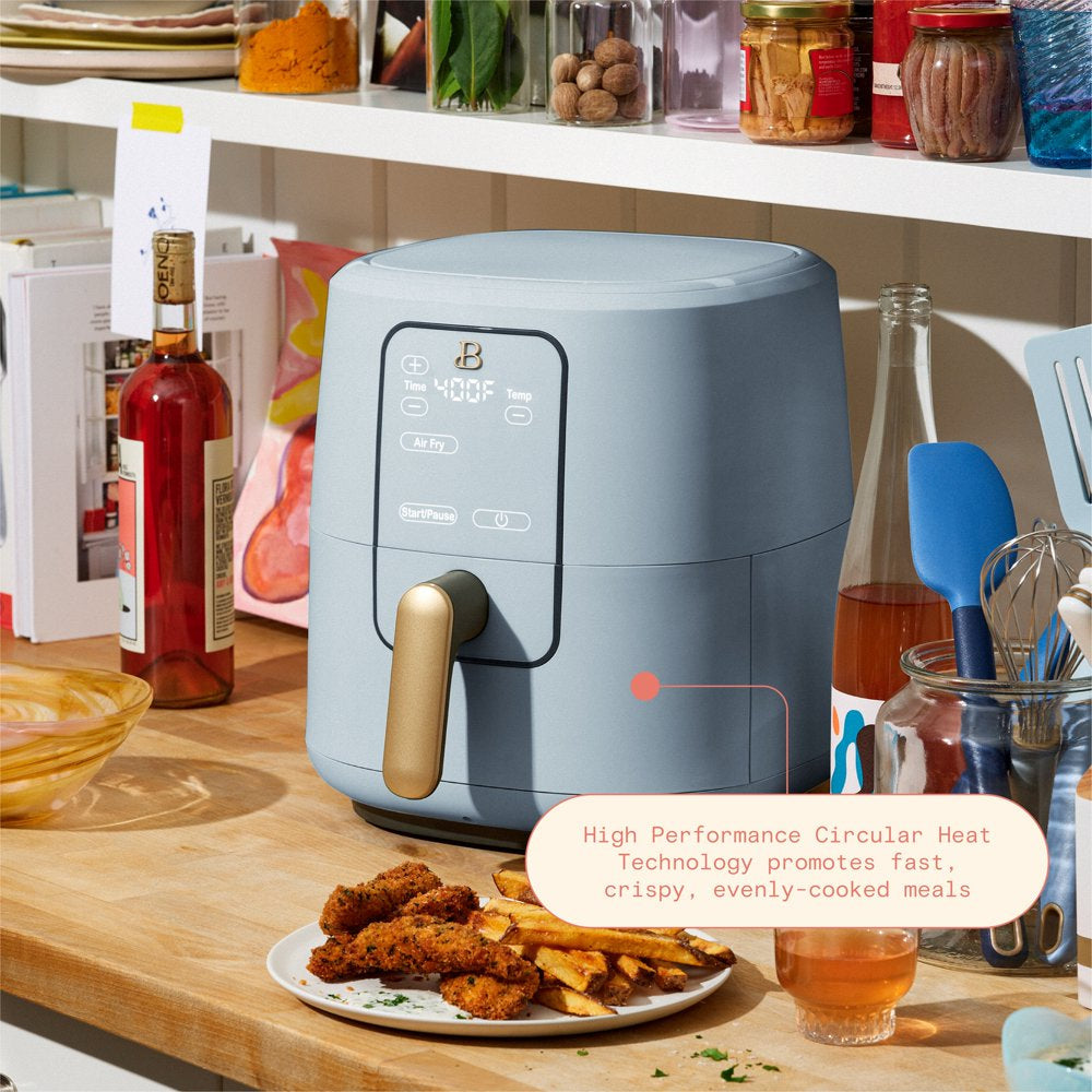 6 Qt Air Fryer with Turbocrisp Technology and Touch-Activated Display, Cornflower Blue by Drew Barrymore