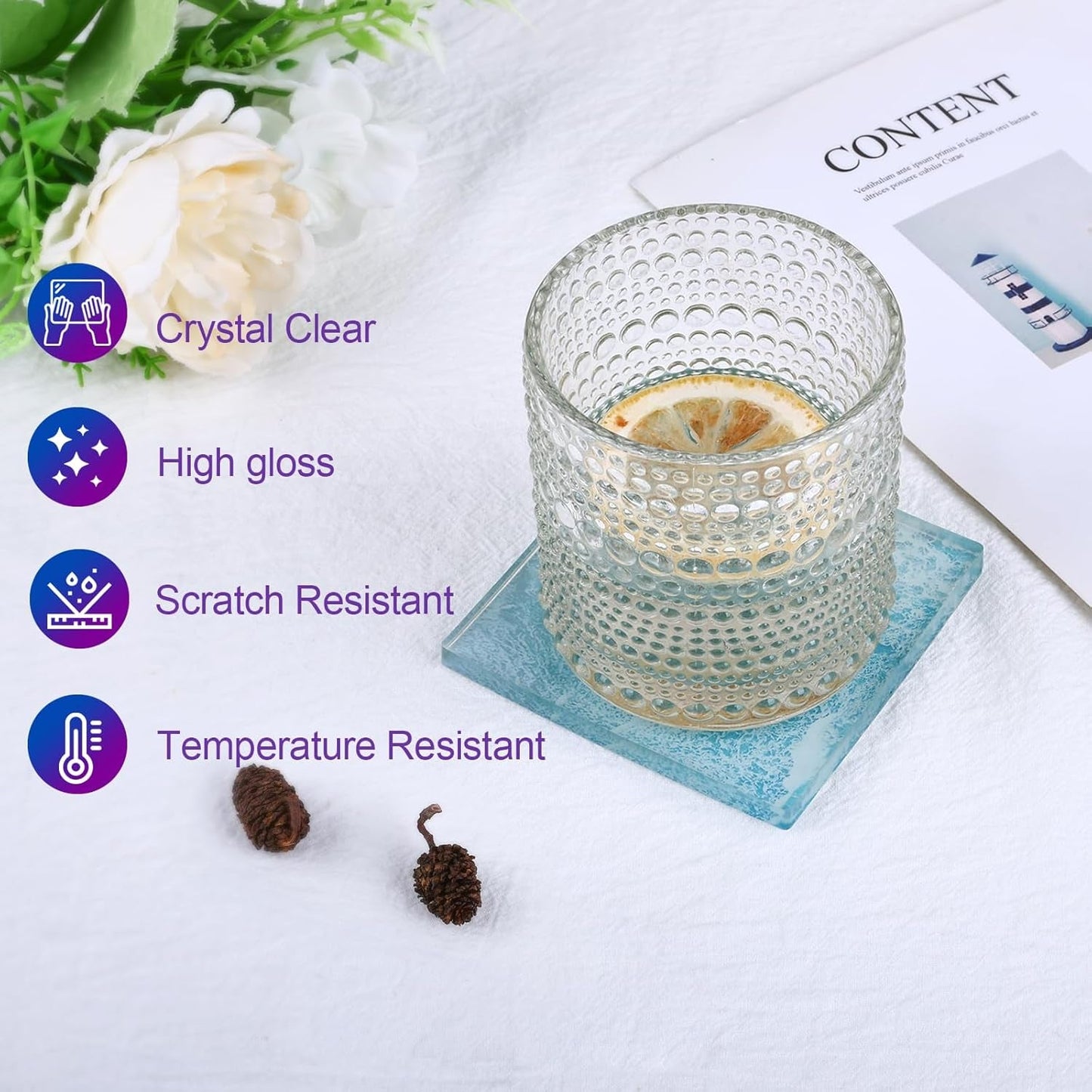 KISREL Epoxy Resin Kit for Beginners, Resin Kit with Molds, 18OZ Epoxy Kit with Dried Flowers, Measuring Cups and Resina Supplies
