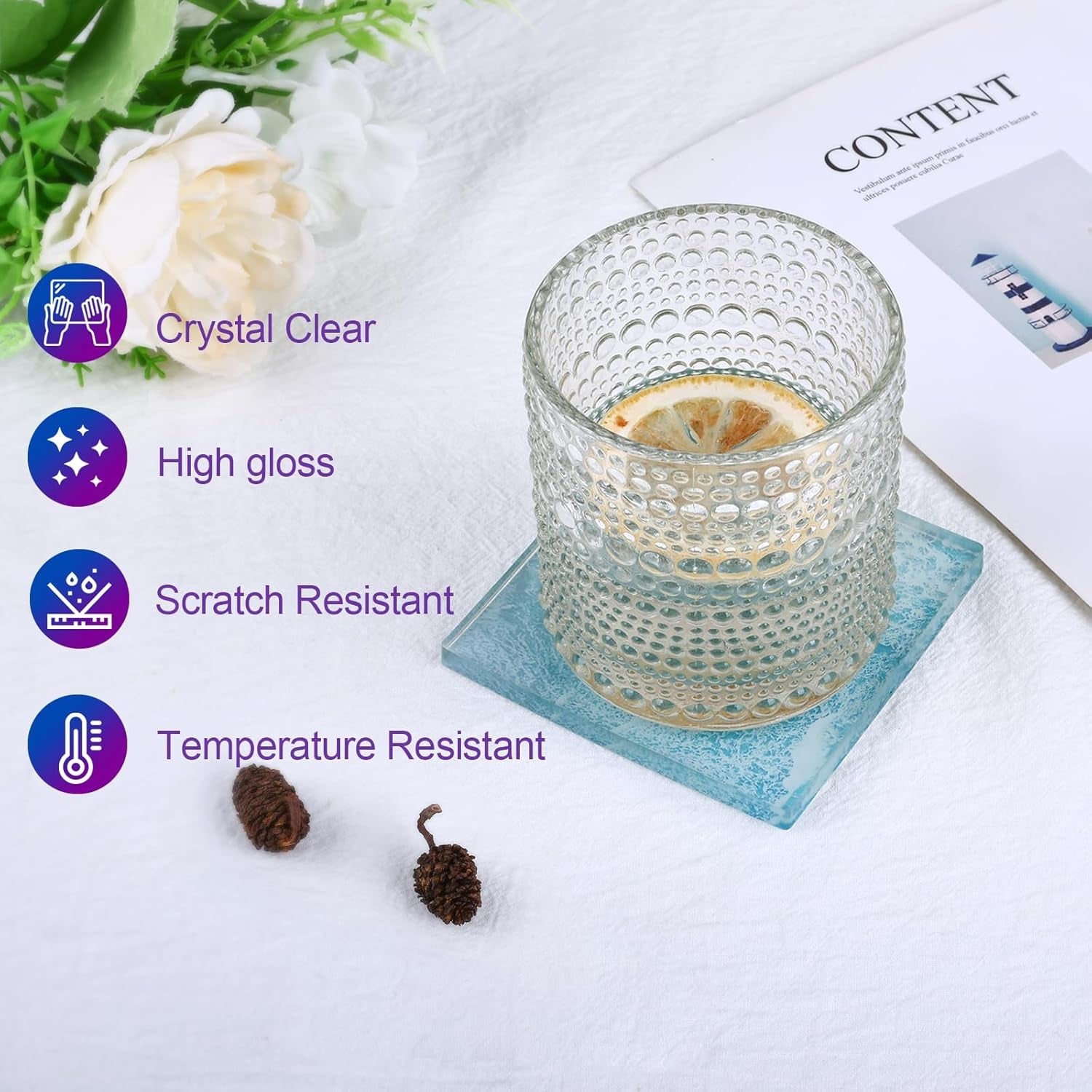 KISREL Epoxy Resin Kit for Beginners, Resin Kit with Molds, 18OZ Epoxy Kit with Dried Flowers, Measuring Cups and Resina Supplies