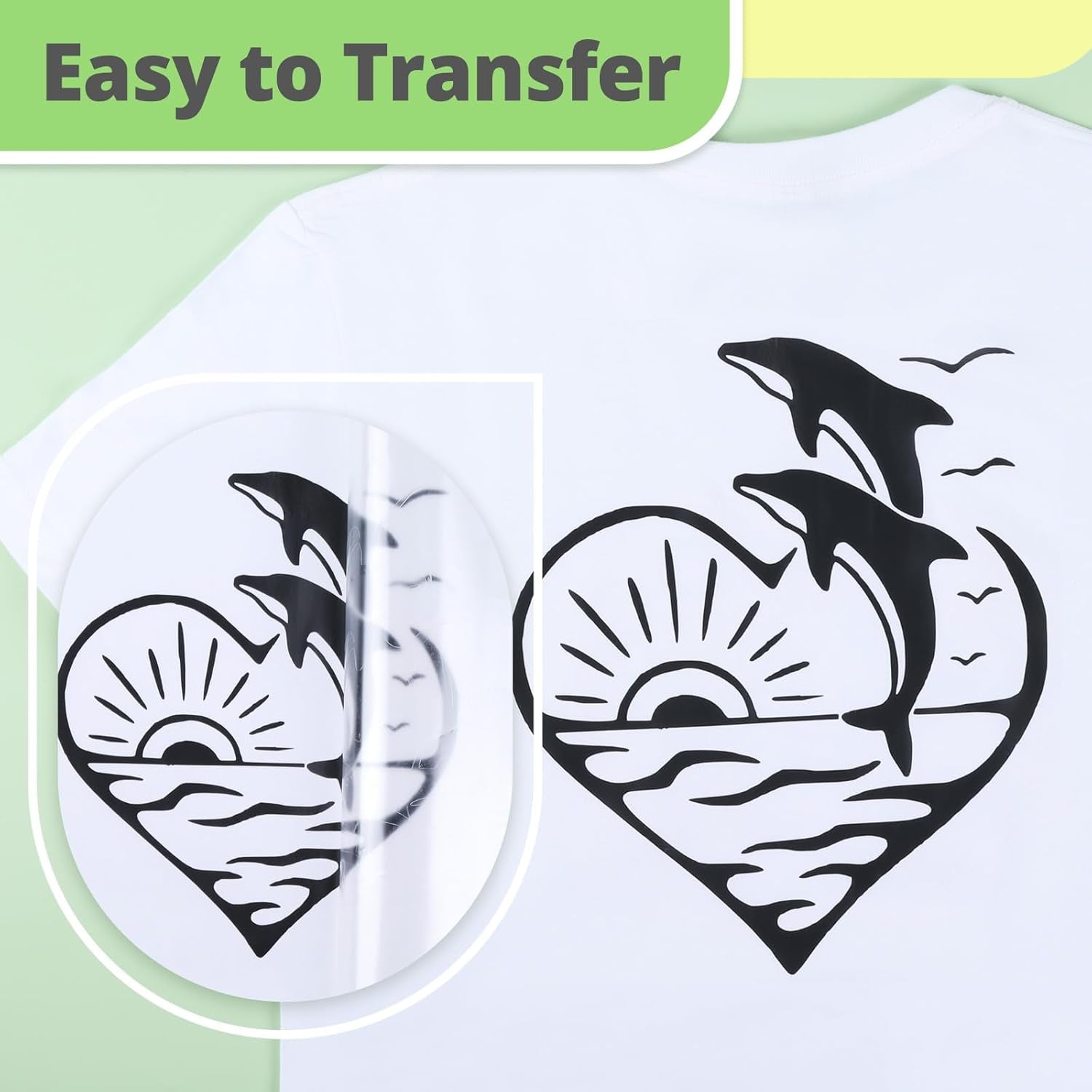 Black HTV Vinyl Roll - 12" X 10Ft Black Iron on Vinyl for All Cutting Machines, Heat Transfer Vinyl Rolls for T Shirts - Easy to Cut & Weed for Heat Vinyl Design