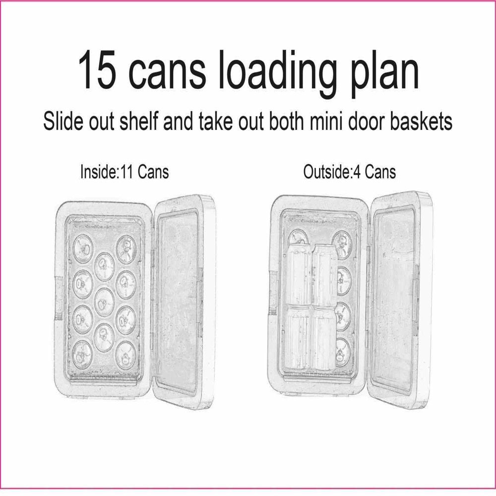 Retro 10L, 15-Can Mini Cooler, EFMIS183, Stainless Steel