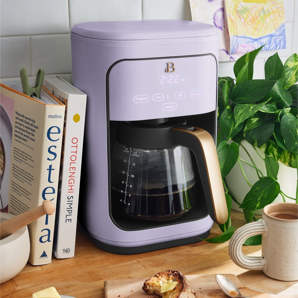 14-Cup Programmable Drip Coffee Maker with Touch-Activated Display, Lavender by Drew Barrymore