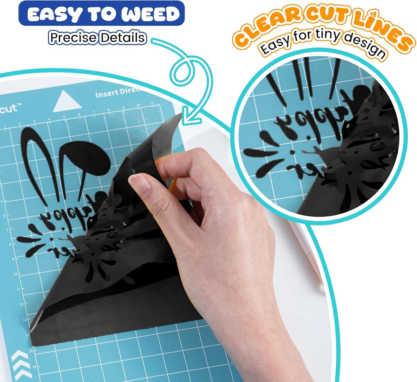 Heat Transfer Vinyl Black for T-Shirts 12" X 35Ft Iron on Vinyl Roll Compatible All Cutter Machine, HTV Heat Press Vinyl-Easy to Cut & Weed for Fabric Design