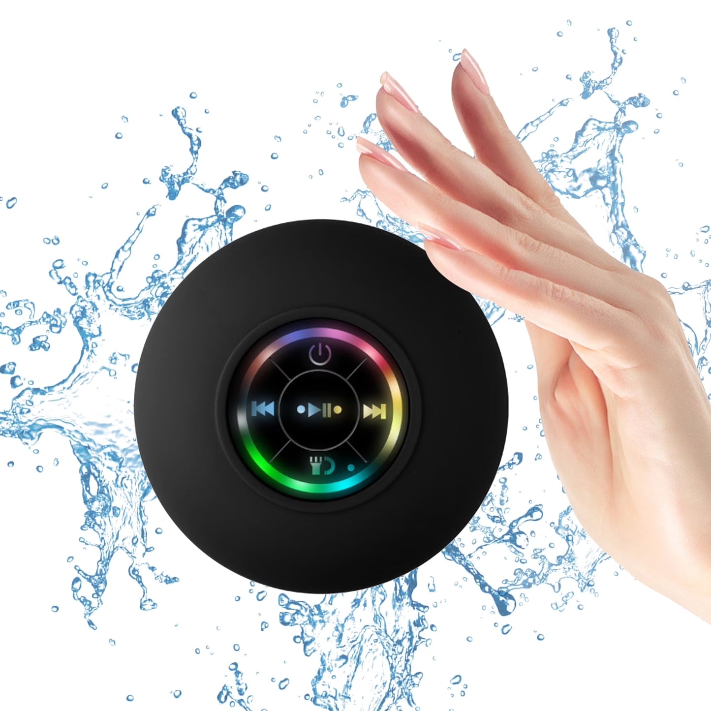 Bluetooth Floating Pool Speaker, Mini Bluetooth Speaker, Waterproof Speakers,Rgb Light Bluetooth Suction Cup Speaker,Portable Bluetooth Speaker for Outdoor Swim Camping Party