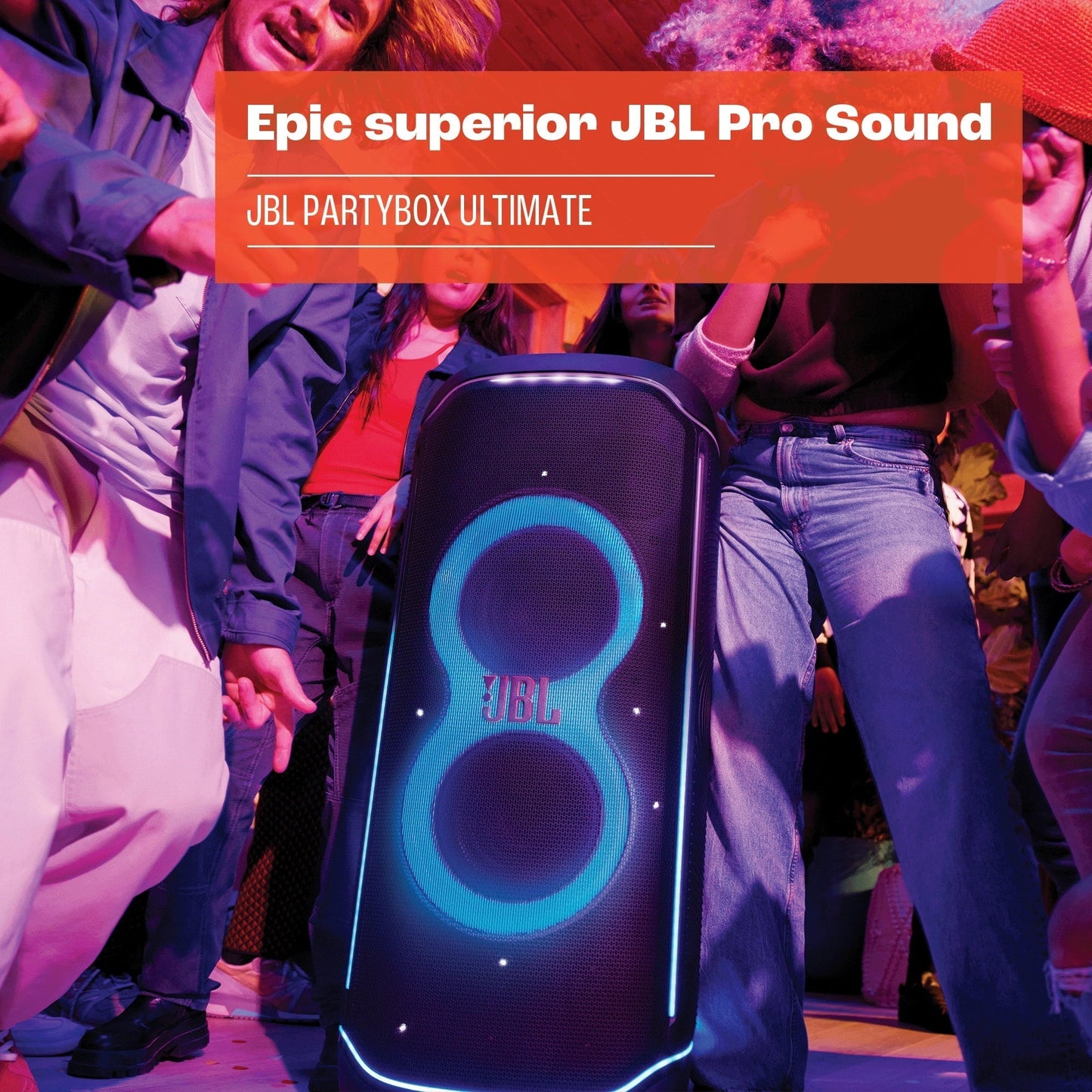 Partybox Ultimate - Massive Party Speaker with Powerful Sound, Multi-Dimensional Lightshow, and Splashproof Design. - Black
