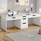 78 Inch Two Person Desk, 2 Person Desk with 5 Drawers, Double Desk for Two People, Computer Desk for Home Office, White