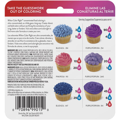 3-Piece Color Right Concentrated Food Coloring Set, 1.92 Oz. (Red, Blue, Pink)