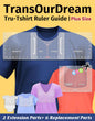 Transourdream 8Pcs Extended XL Tshirt Ruler Guide, Center Vinyl Alignment Ruler for round & V-Neck T-Shirts, Front Back Measurement Tool for Sublimation Heat Transfer