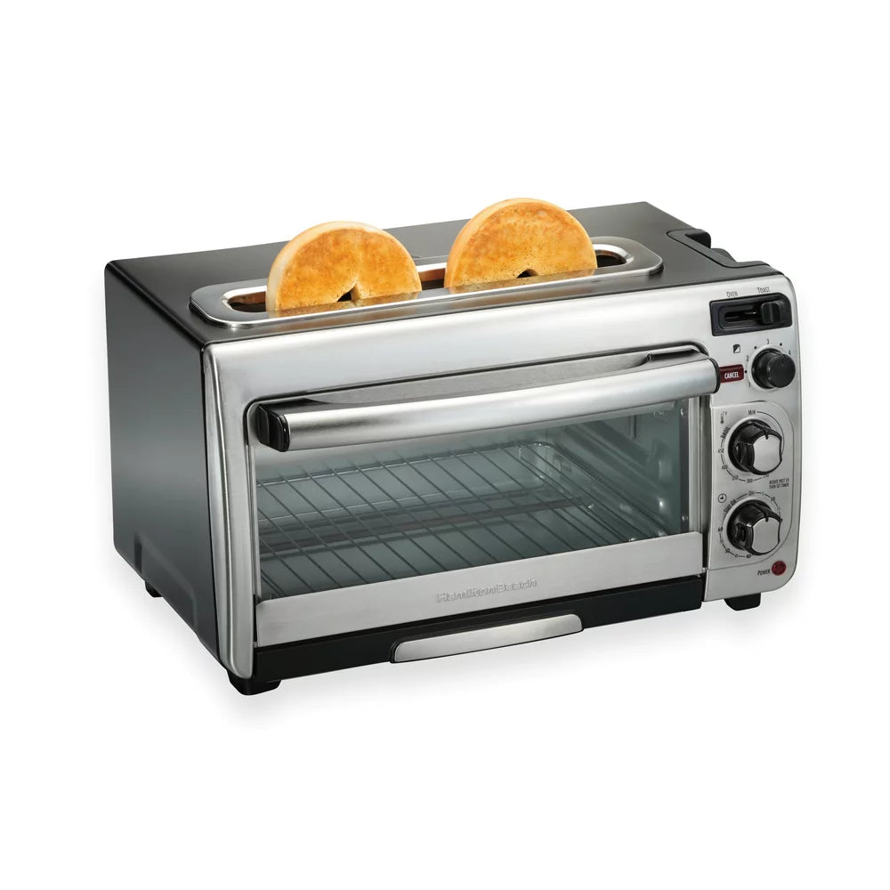 2-In-1 Countertop Oven and Long Slot Toaster, Stainless Steel, 60 Minute Timer and Automatic Shut off , 31156