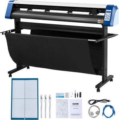 Vinyl Cutter 53 Inch Vinyl Cutter Machine Semi-Automatic DIY Vinyl Printer Cutter Machine Manual Positioning Sign Cutting with Floor Stand Signmaster Software