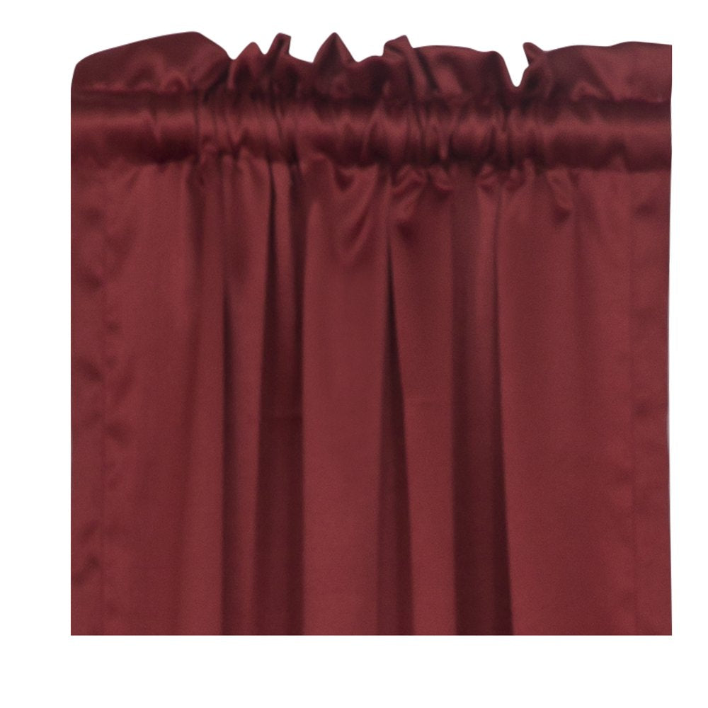 Solid Color Room Darkening Rod Pocket Curtain Panel Pair, Set of 2, Red, 30 X 63