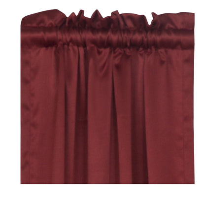 Solid Color Room Darkening Rod Pocket Curtain Panel Pair, Set of 2, Red, 30 X 63