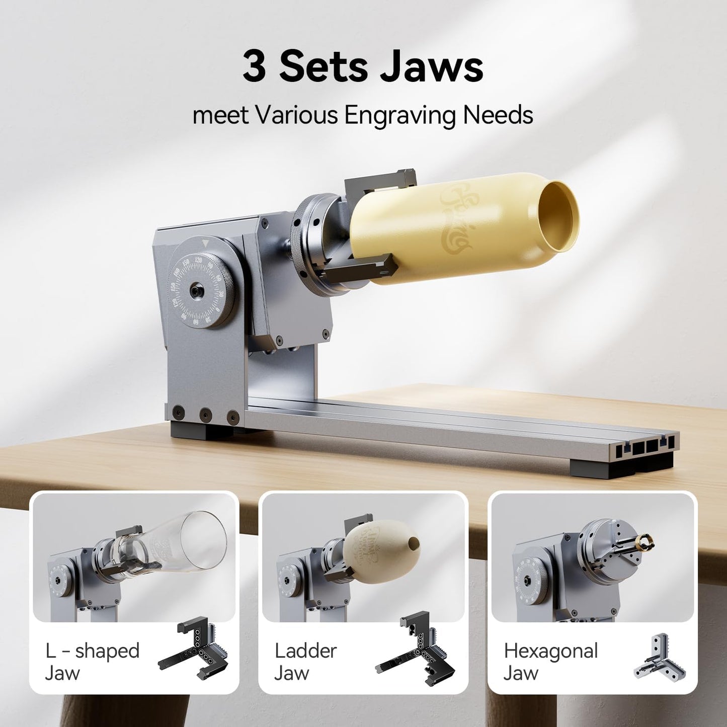 LONGER Rotary Extender (With Riser) Is Ideal for Engraving Cylindrical, Wine Glass, and Irregular Objects. Compatible with Nano, Nano Pro, Ray5, B1, and Most Other Laser Engravers.