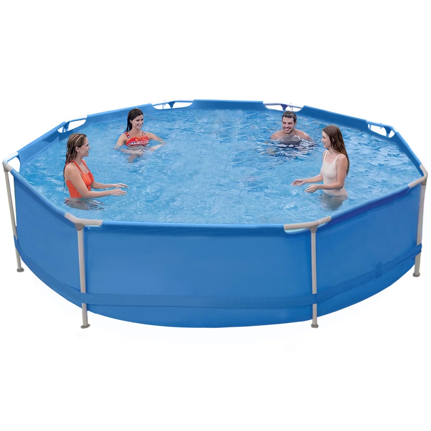 10Ft X 30In Metal Frame above Ground Swimming Pool, Round