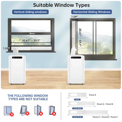 14000 BTU Portable Air Conditioner Cools up to 700 Sq. Ft, 3-In-1 AC, Dehumidifier, Fan