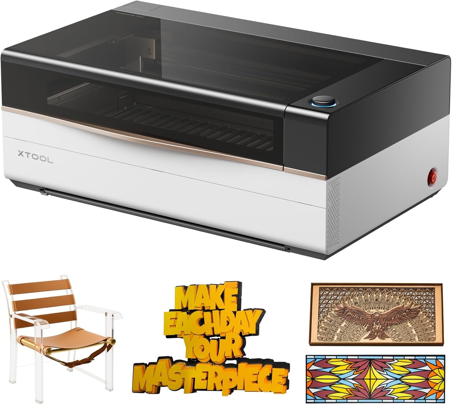 Xtool P3 80W Flagship CO2 Laser Cutter with Intelligent Automation, Desktop Laser Engraver Dual HD Camera 1200Mm/S High Speed, 36"X18'' Large Format CO2 Laser Engraver with ACS Auto-Focus System